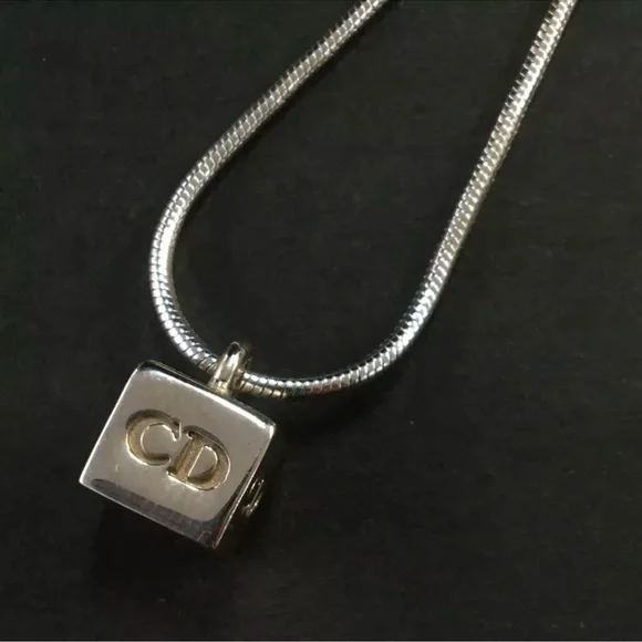 Dior Silver CD Logo Necklace Vintage - Picture 2 of 7